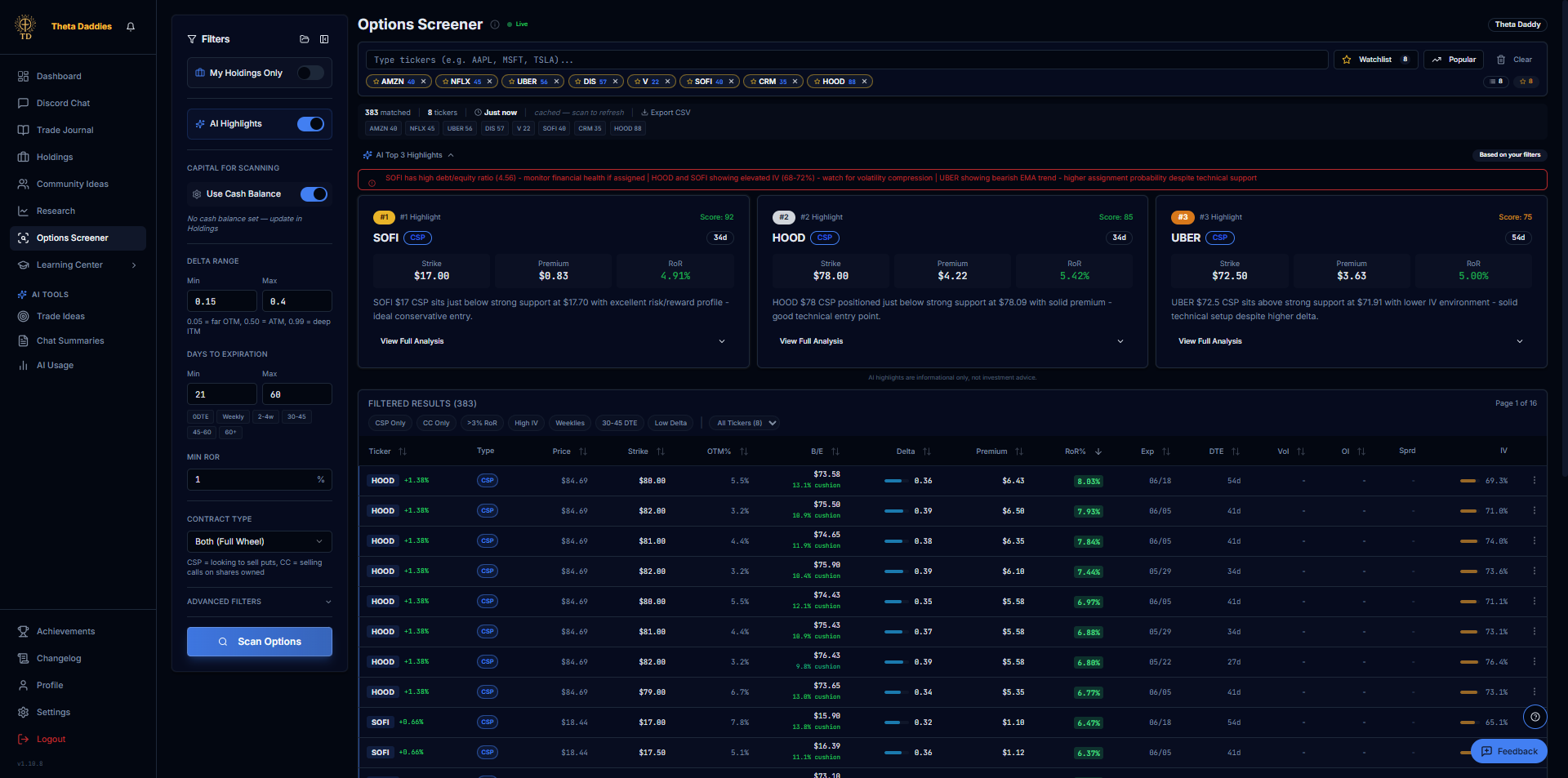 Options Screener